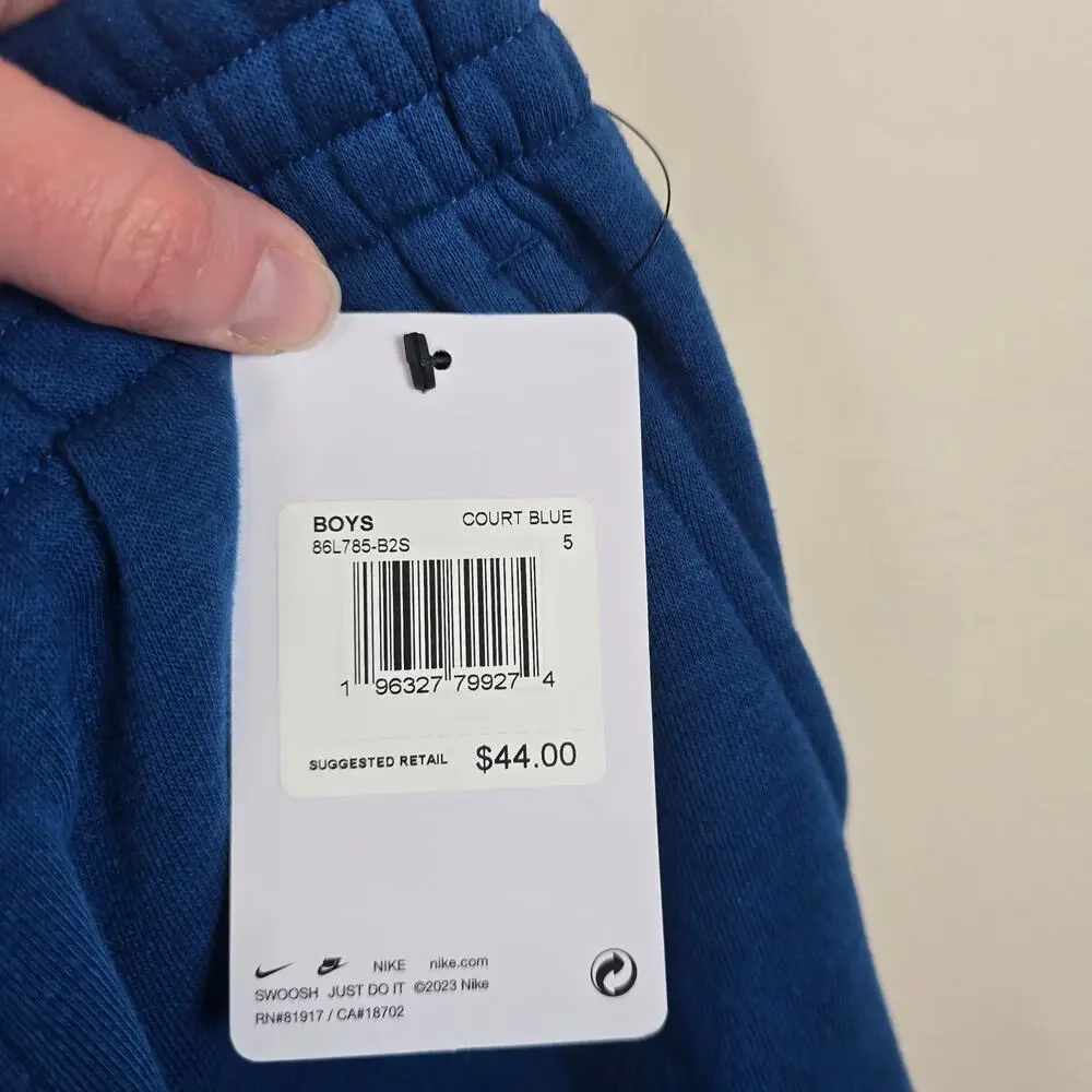 Nike Fleece Sweatpants Size 5 Court Blue Patches Just Do It Pockets